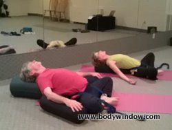 Yoga using Renew a yoga ~ to Relax  Bolster Yoga Using straps poses Restorative and