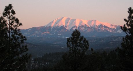 West Spanish Peak, Colorado, in the Alpenglow