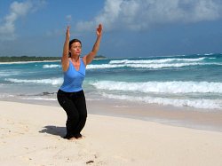 Yoga Chair Pose, Xpuha Beach, Playa del Carmen, Mexico