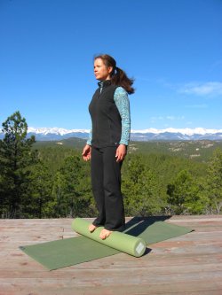 Standing balance on a foam roller