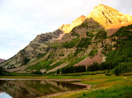 Crater Lake in the Alpenglow, Maroon Bells, Aspen, CO