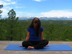 Easy Pose, tilt head forward, chin to chest