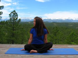 Easy Pose, turn head to the right.