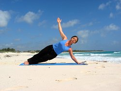 Side Plank Pose, Xpuha Beach, Playa del Carmen, Mexico