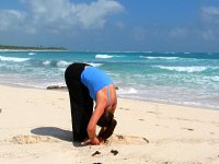 Standing Forward Fold at Playa del Carmen, Mexico