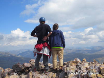 My stepson and his friend on Vestal Peak Summit