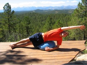 Bosu Balance Trainer, Side Lying Extension, arm and legs down.