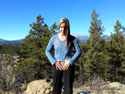 Photo of Elle Bieling showing the Belly Mandala