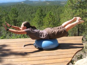 Bosu Ball, front lying extension