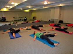 Lying Leg Extension to Side with Yoga Strap