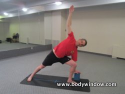 Modified Triangle Pose with a Yoga Block