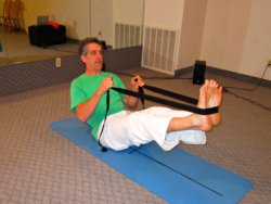 Boat Pose with Yoga Strap, Rich