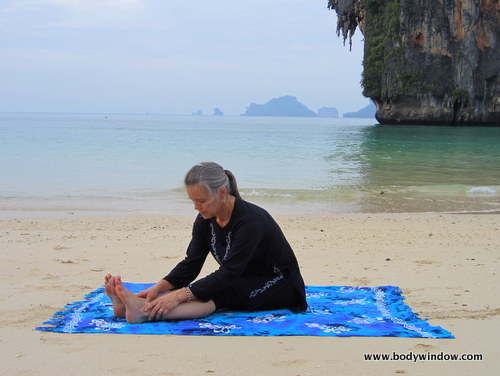 First Edge, Seated Forward Bend Pose, Pranang Beach, Railay, Thailand