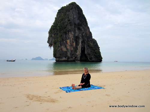 Sitting Pose Pranang Beach, Railay, Thailand