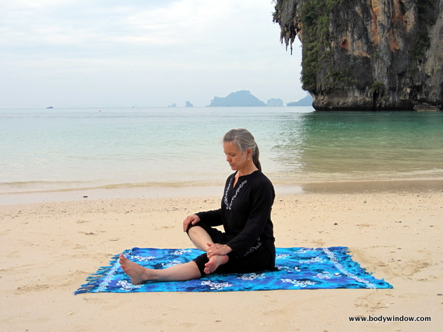 Half Square Pose, Starting Position, Pranang Beach, Railay, Thailand