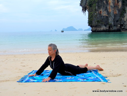 Yin Yoga 'S Seal Pose, Pranang Beach, Railay, Thailand 