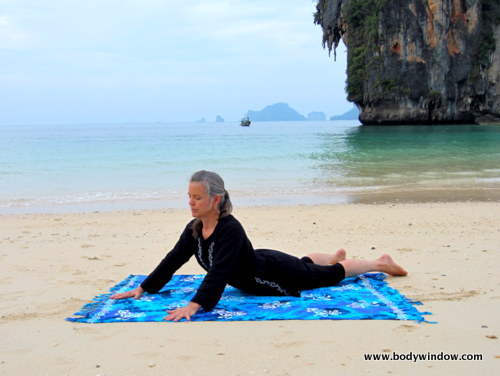 Yin Yoga 'S Seal Pose, Pranang Beach, Railay, Thailand